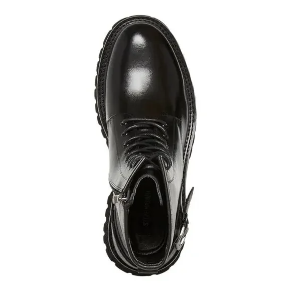 Madden Men's Auustn Faux Leather Combat Style Boots Black Size 9 1/2 - Picture 5 of 6